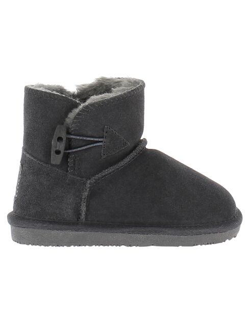 Boots en Velours de Cuir fourrées Laine Hubbard grises