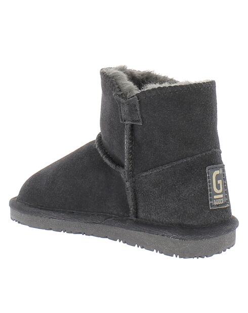 Boots en Velours de Cuir fourrées Laine Hubbard grises