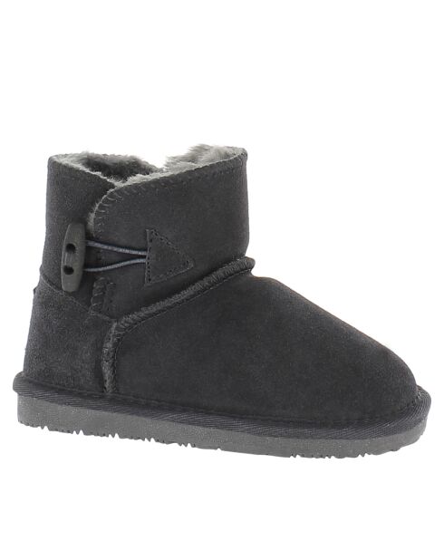 Boots en Velours de Cuir fourrées Laine Hubbard grises