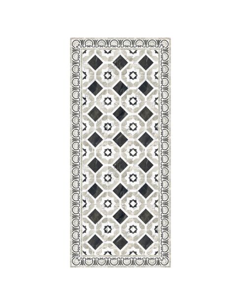 Tapis vinyle Isis gris/noir - 66x150 cm