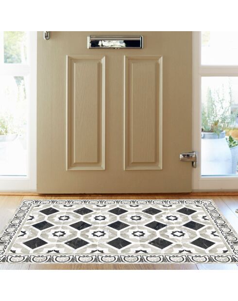 Tapis vinyle Isis gris/noir - 66x150 cm