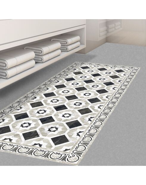 Tapis vinyle Isis gris/noir - 100x133 cm