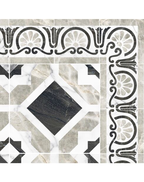 Tapis vinyle Isis gris/noir - 133x200 cm