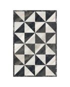 Tapis vinyle Omar noir/gris - 66x180 cm