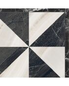 Tapis vinyle Omar noir/gris - 66x250 cm