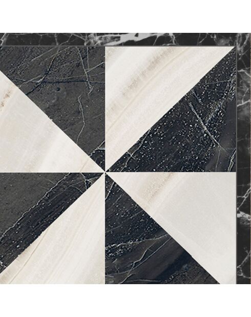 Tapis vinyle Omar noir/gris - 100x133 cm