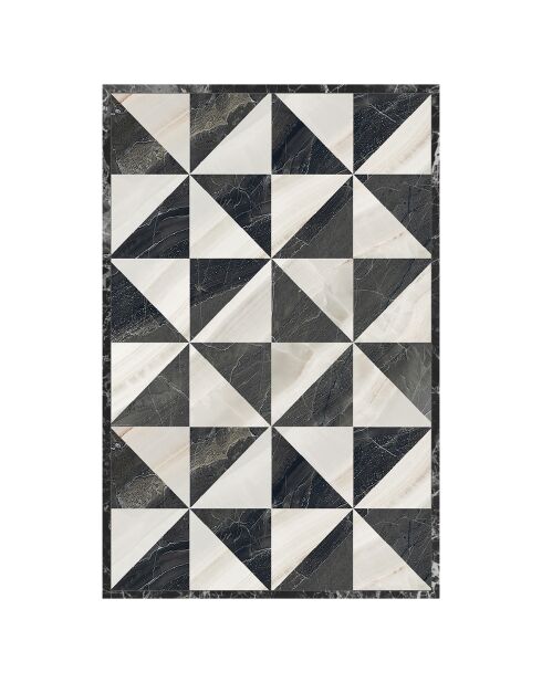Tapis vinyle Omar noir/gris - 133x200 cm