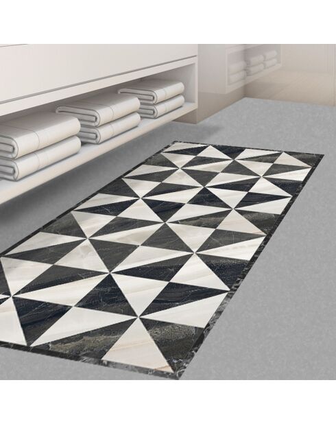 Tapis vinyle Omar noir/gris - 133x200 cm