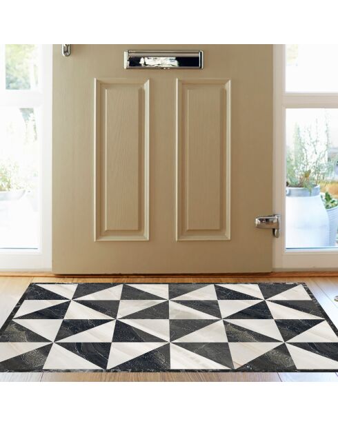 Tapis vinyle Omar noir/gris - 133x200 cm