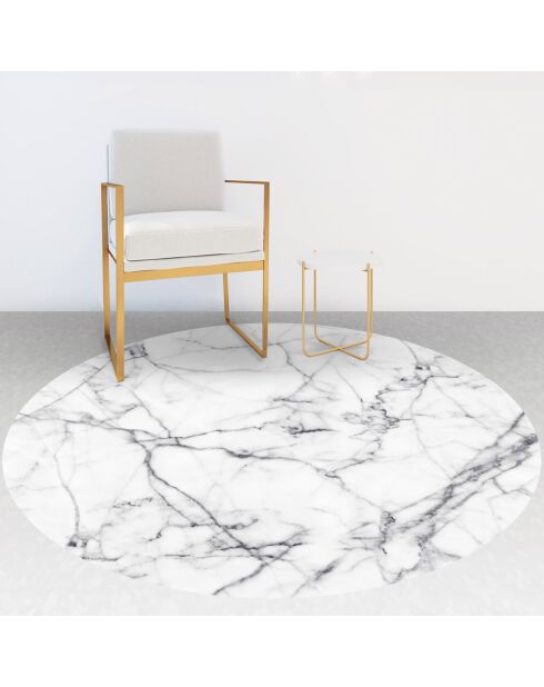 Tapis vinyle Universo marbré/blanc - D.200 cm