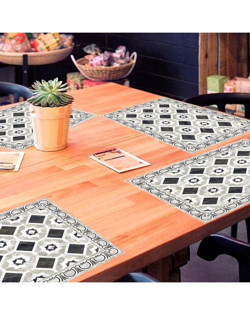 4 Sets de table Isis gris/blanc - 30x45 cm