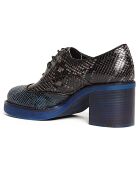 Richelieus en Cuir Elga noir/bleu - Talon 6 cm