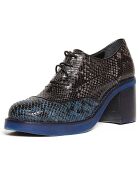 Richelieus en Cuir Elga noir/bleu - Talon 6 cm