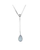 Collier Goutte d'Azur Topaze 0.35 ct or blanc