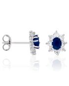 Boucles d'oreilles Nuit Etoilée bleue Saphirs 0.29 ct or blanc