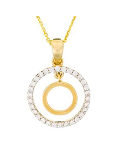 Pendentif & Chaîne Rond duo or bicolore