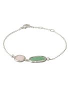 Bracelet Zoé Aventurine & Quartz en laiton argenté
