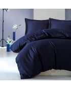 Parure housse de couette 100% Satin de Coton Élégant bleu foncé