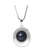 Collier Argent & Perle d'Eau Douce noire