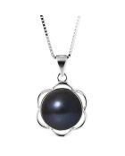 Collier Argent & Perle d'Eau Douce noire