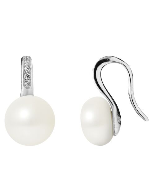 Boucles d'oreilles Joaillerie Argent & Perles d'Eau Douce blanc naturel