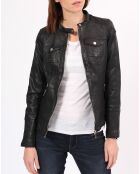 Veste en Cuir Arya noire
