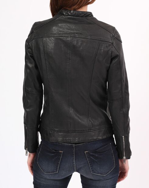 Veste en Cuir Arya noire