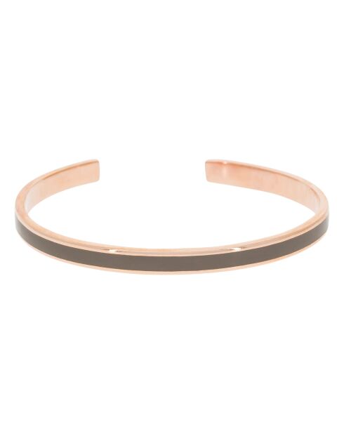 Jonc émail en Laiton rosé/gris