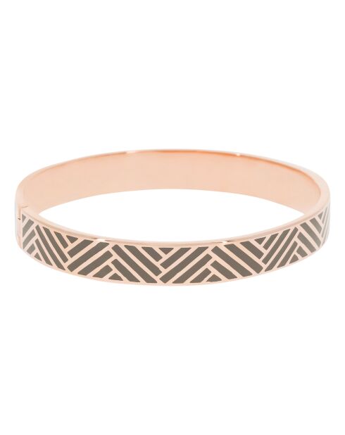 Bracelet émail en Laiton rosé/gris
