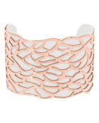 Manchette simili cuir en Laiton rosé/blanc