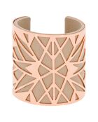 Manchette simili cuir en Laiton rosé/beige