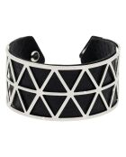 Manchette simili cuir en Laiton noire