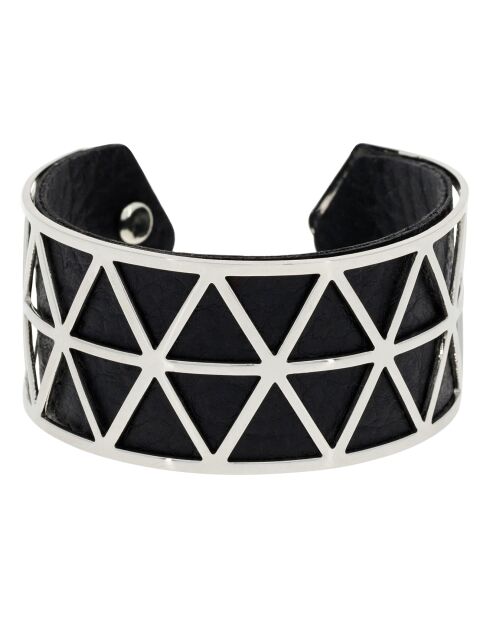 Manchette simili cuir en Laiton noire