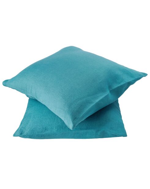 Coussin garni en Lin Ostende bleu