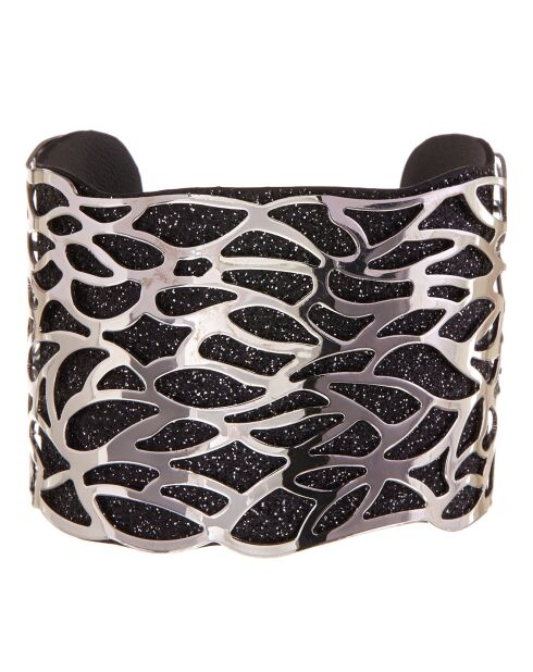 Manchette simili cuir en Laiton noire