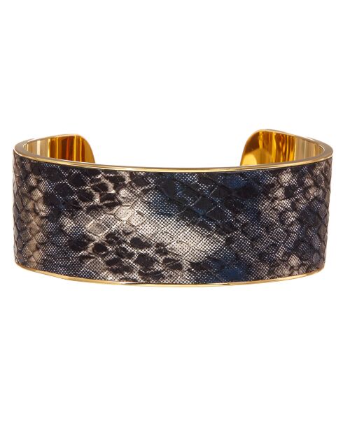 Manchette effet reptile en Laiton doré/gris foncé