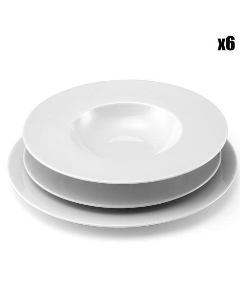 Service en Porcelaine Downtown blanc - 18 pièces