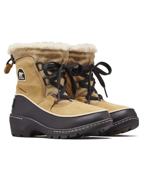 Bottines imperméables en Velours de Cuir doublure polaire Youth Torino III curry/noir