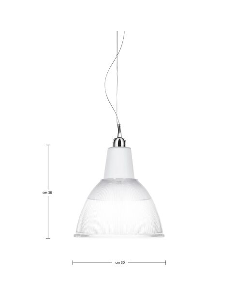 Suspension Carioca transparent/blanc - D.30xH.38 cm