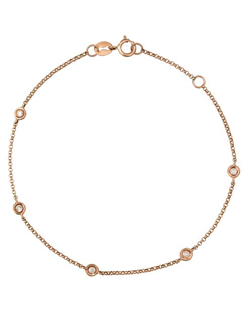 Bracelet Sunshine Diamants 0.14 ct or rose