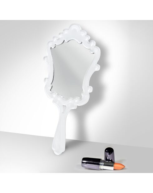 Miroir de sac à main Falpala blanc - 14x30 cm