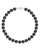 Bracciale in argento con perle d'acqua dolce nere