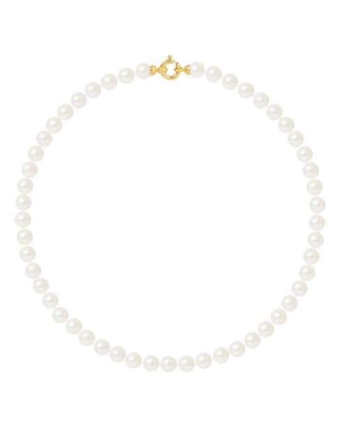 Collier Rang Princesse Perles d'Eau Douce blanc nacre naturel