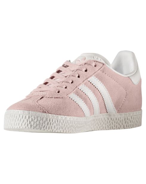 Lichtroze Gazelle C fluwelen leren sneakers