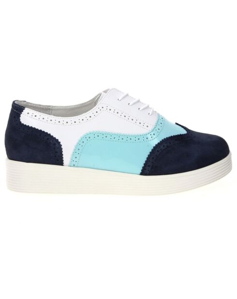 Richelieus Creepers en Velours de Cuir et vernies tricolores