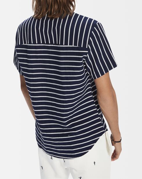Camisa de corte regular a rayas azul/blancas
