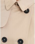 Trench-Coat mi-long 100% Coton beige