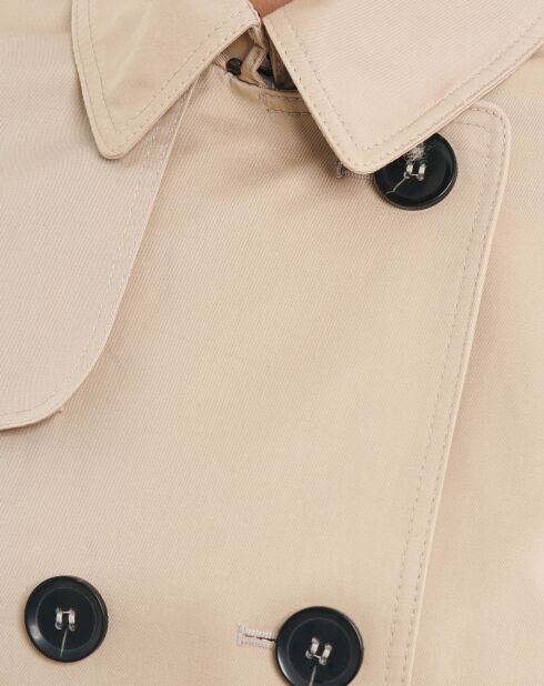 Trench-Coat mi-long 100% Coton beige