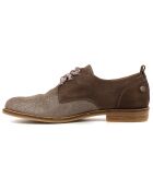 Derbies en Cuir mat & irisé façon reptile Singa marron taupe