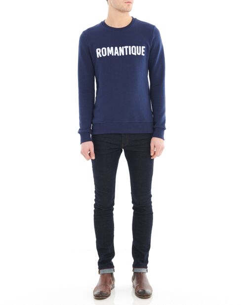 Sweat Terry Message bleu marine